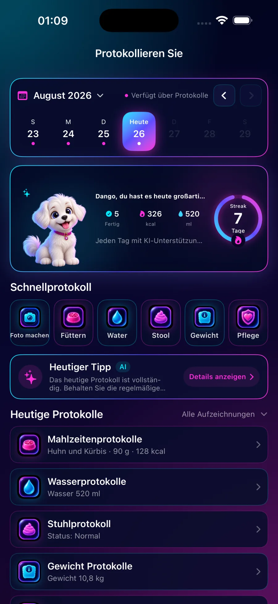 Futterübersicht